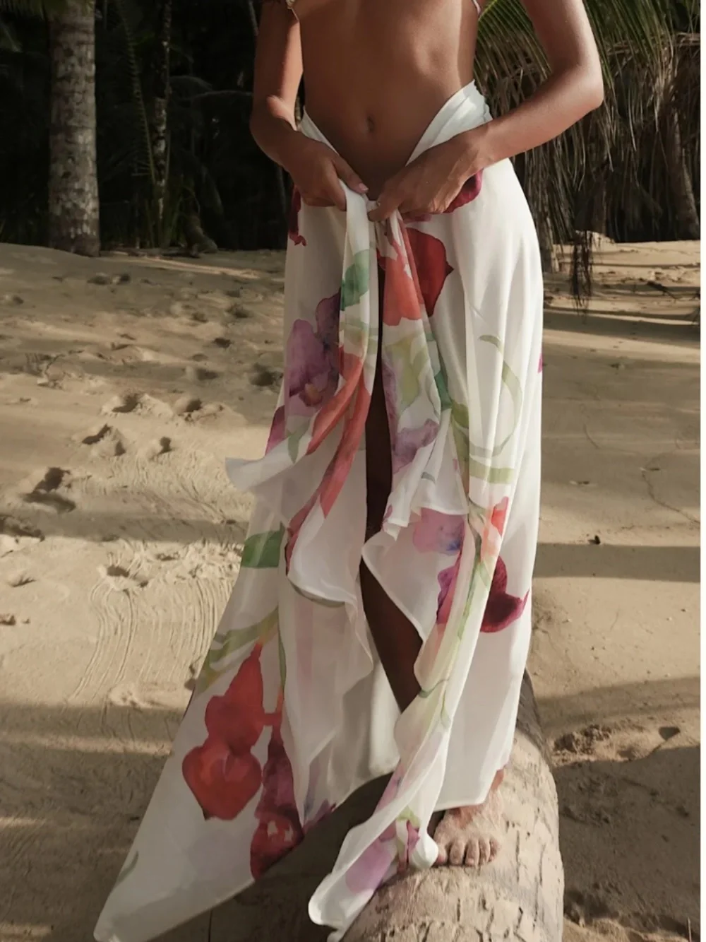 CLOVELLY LONG SARONG GARDENIA PRINT